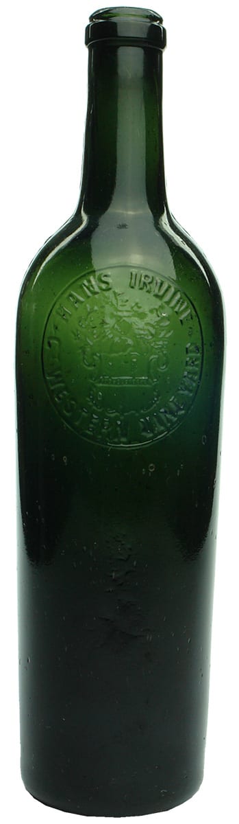 Hans Irvine Great Western Vineyard Wine Bottle