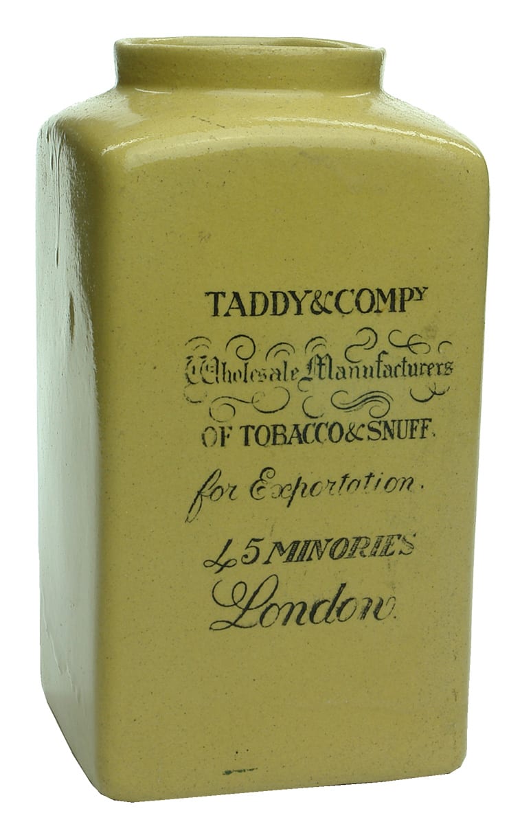 Taddy Tobacco Snuff Minories London Ceramic Jar