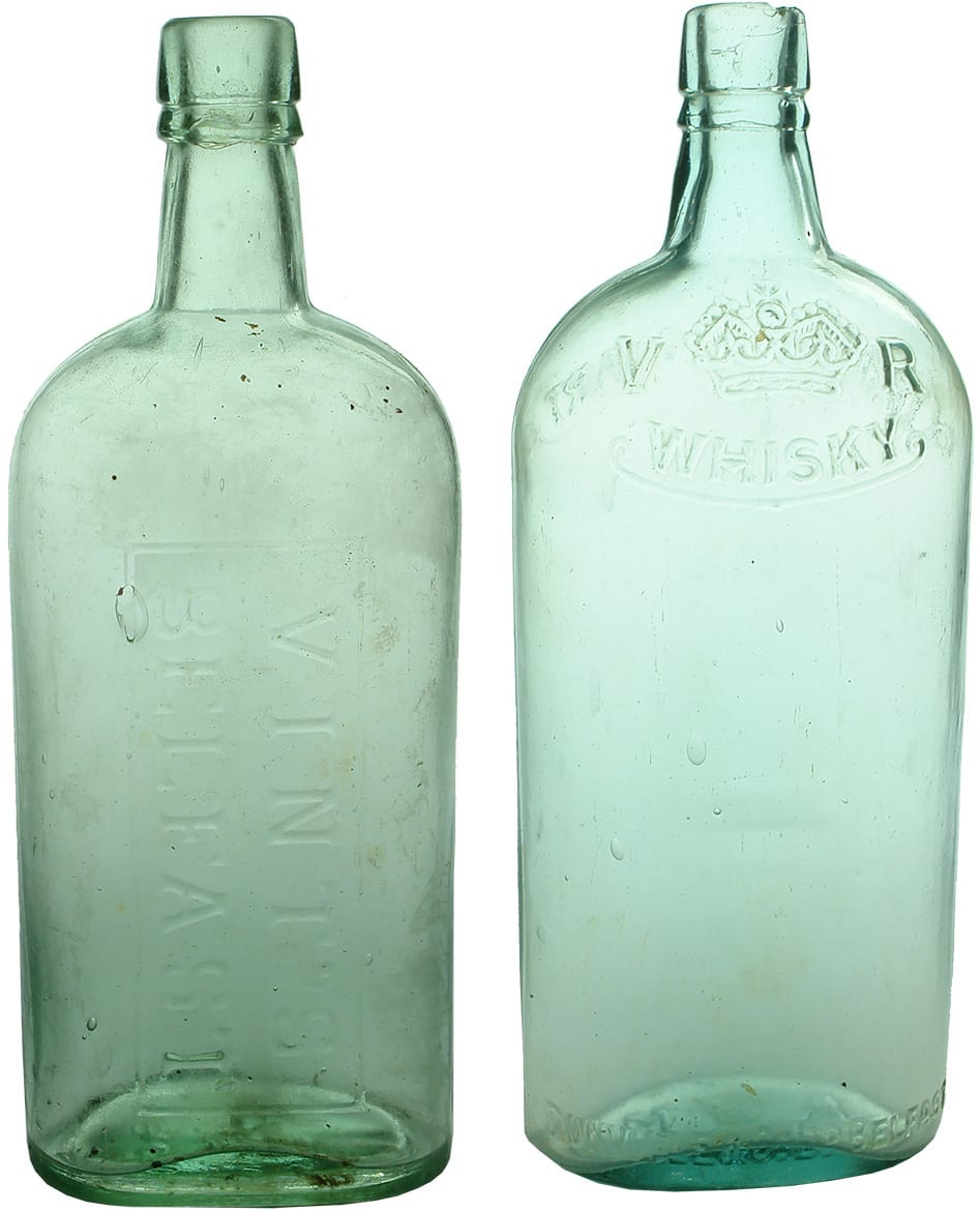 Antique Belfast Quart Whisky Bottles