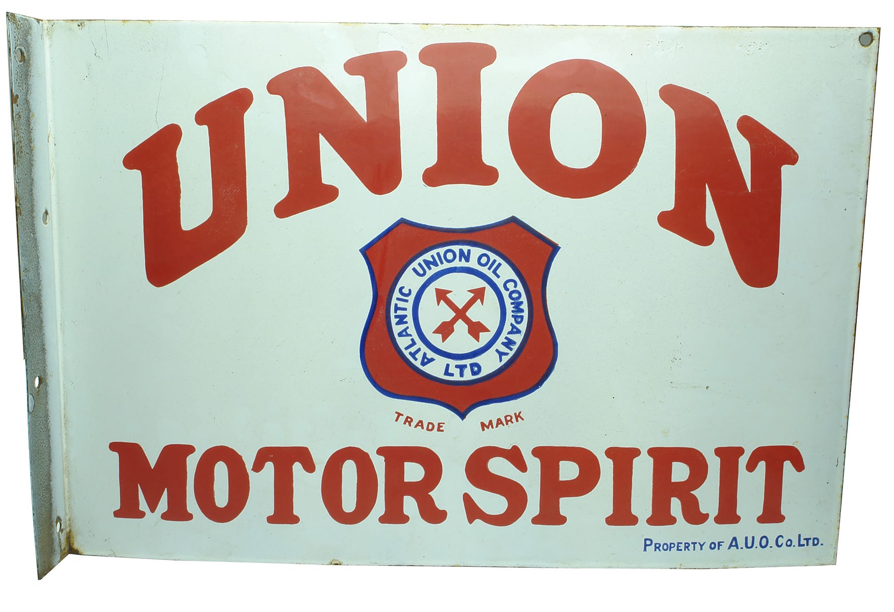 Union Motor Spirit Atlantic Double Sided Enamel Sign