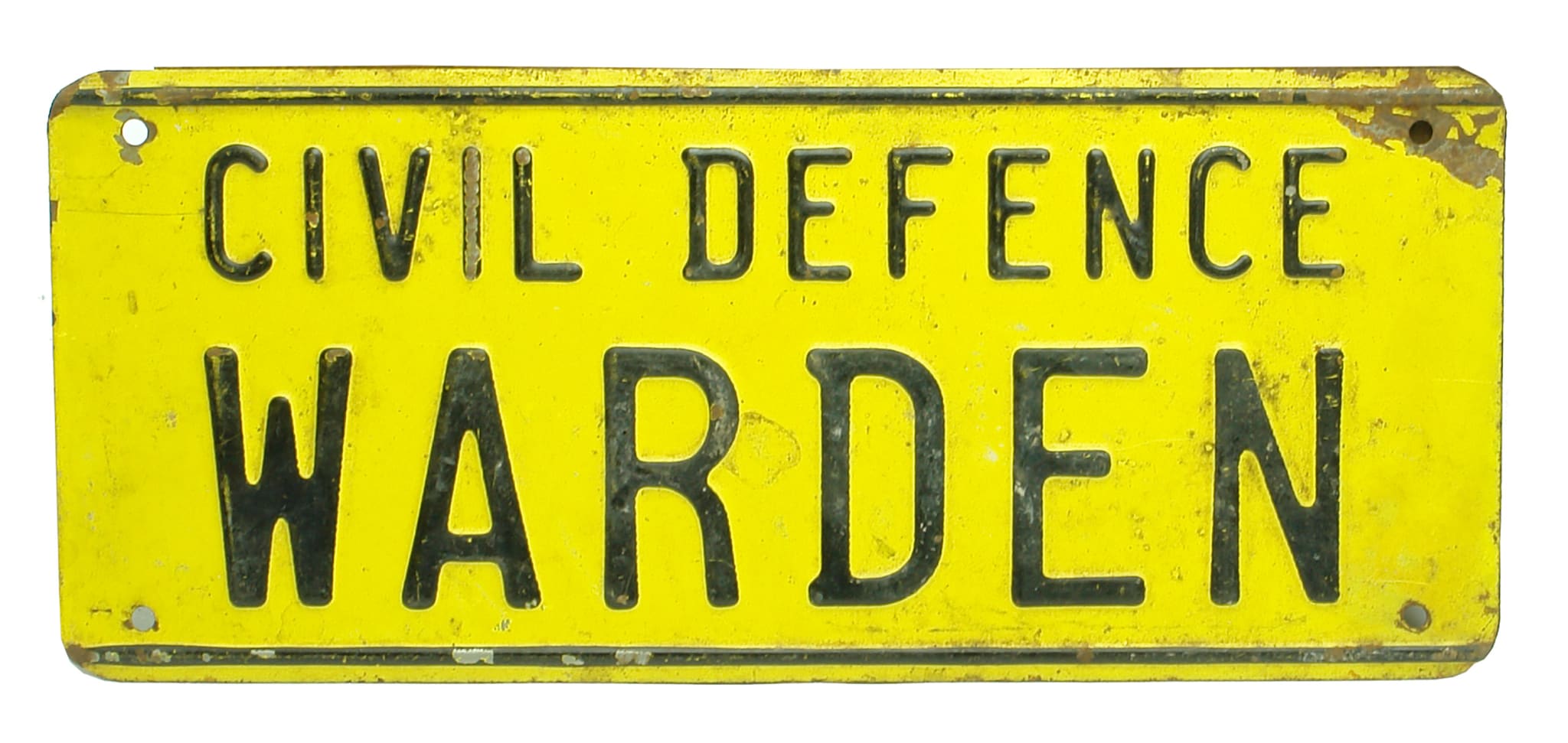 Civil Defence Wardern Historic Number Plate