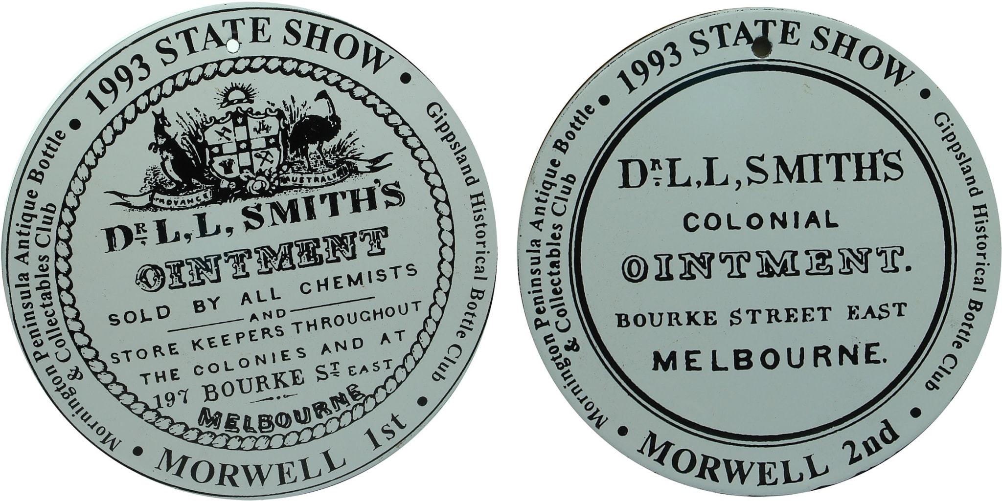 Enamel Signs 1993 Victorian State Bottle Show Morwell