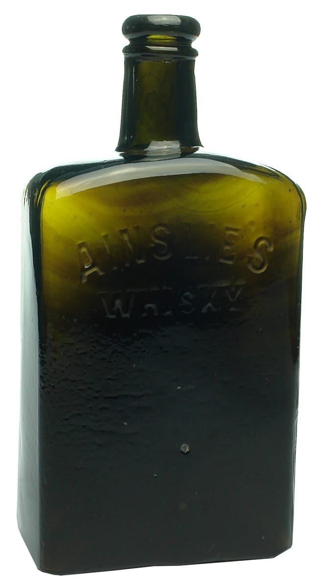 Ainslies Whisky Green Glass Bottle