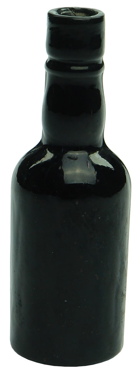 Minature Black Glass Bottle