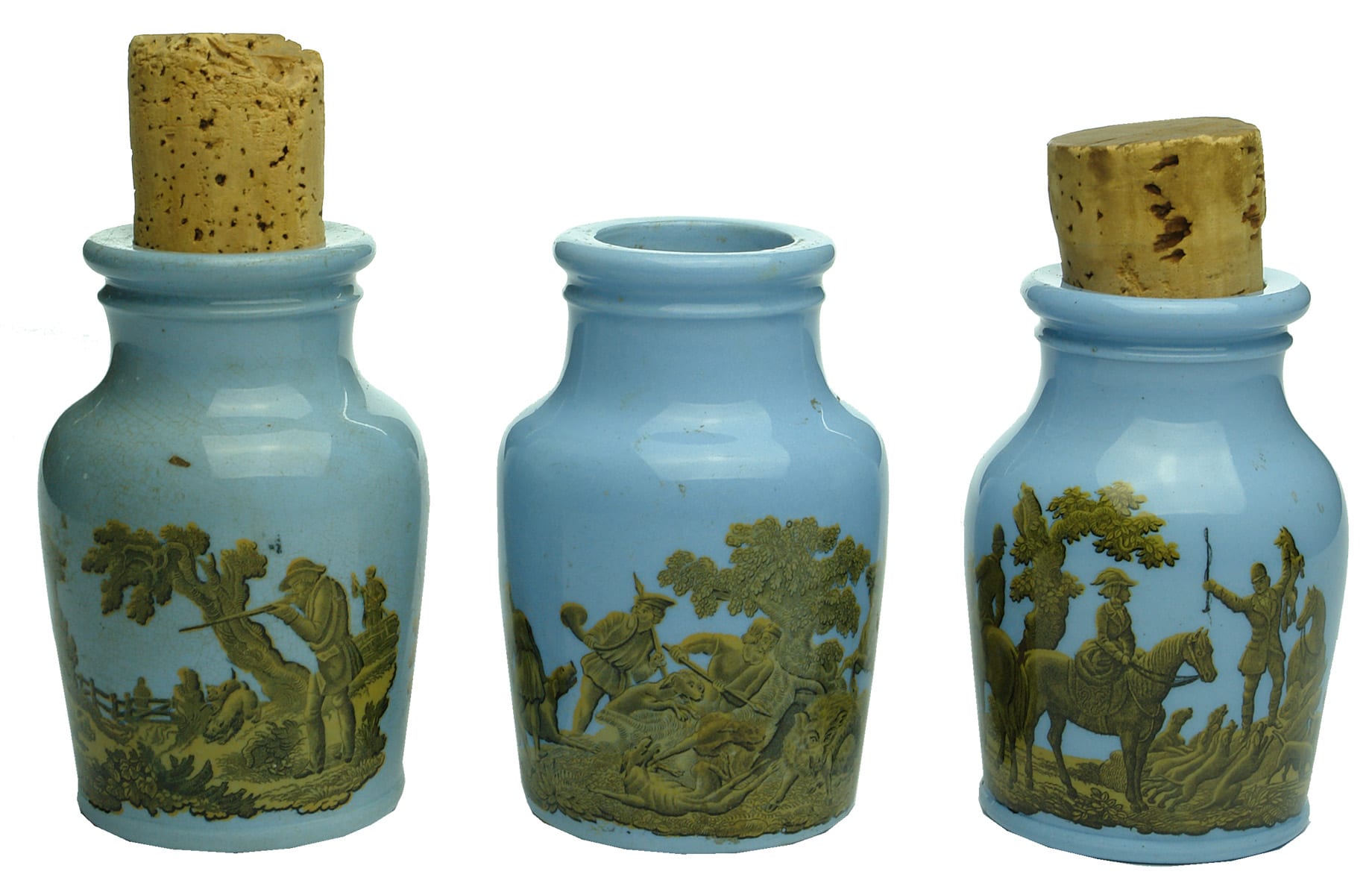 Prattware Meat Paste Jars