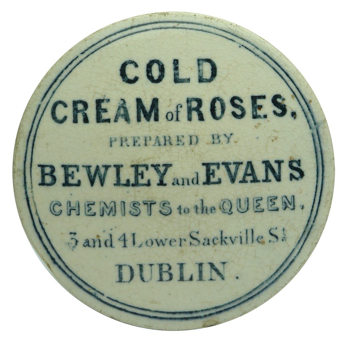 Bewley Evans Dublin Cold Cream Pot Lid