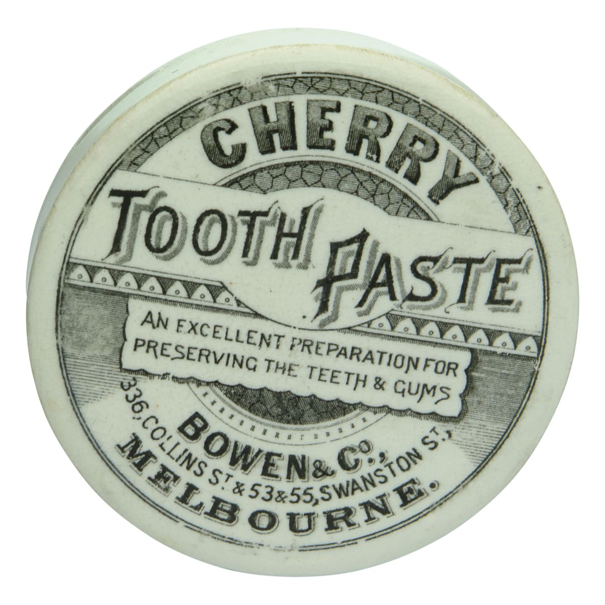 Bowen Melbourne Cherry Tooth Paste Pot Lid