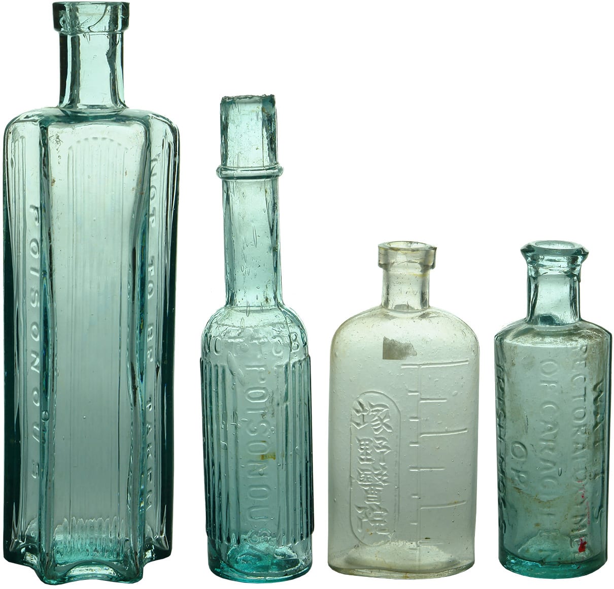 Antique Poison Medical Bottles