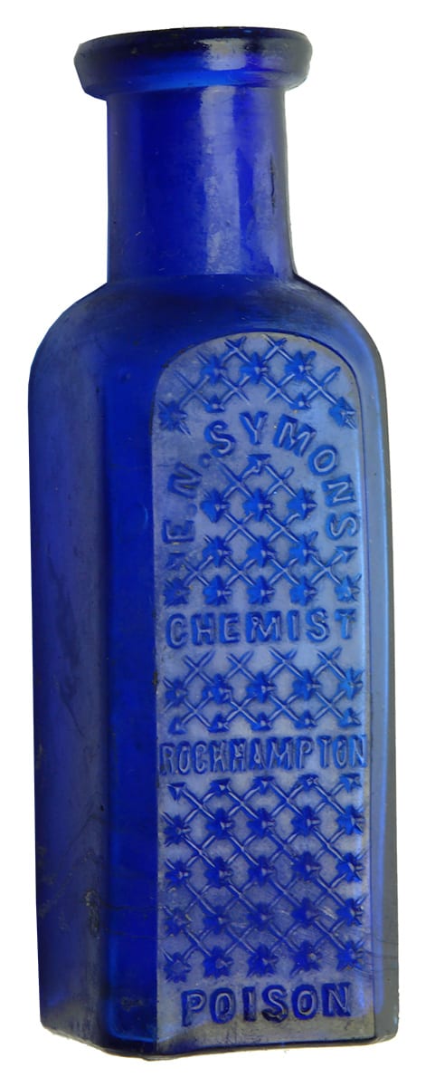 Symons Chemist Rockhampton Poison Cobalt Blue Bottle
