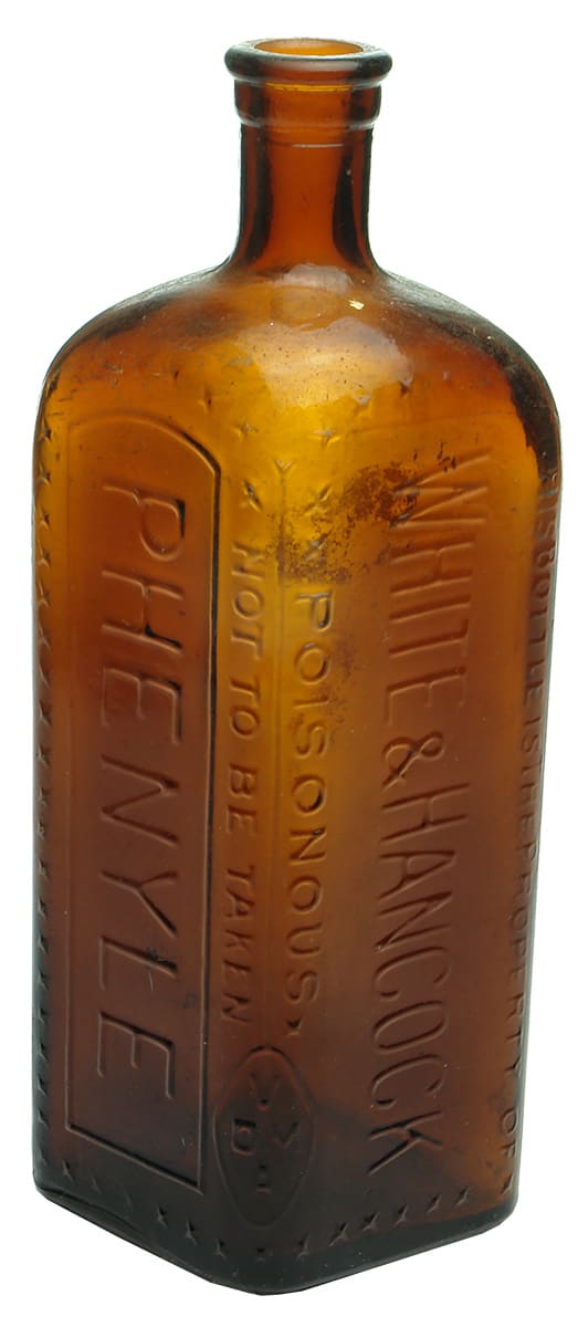 White Hancock Poison Amber Phenyle Bottle