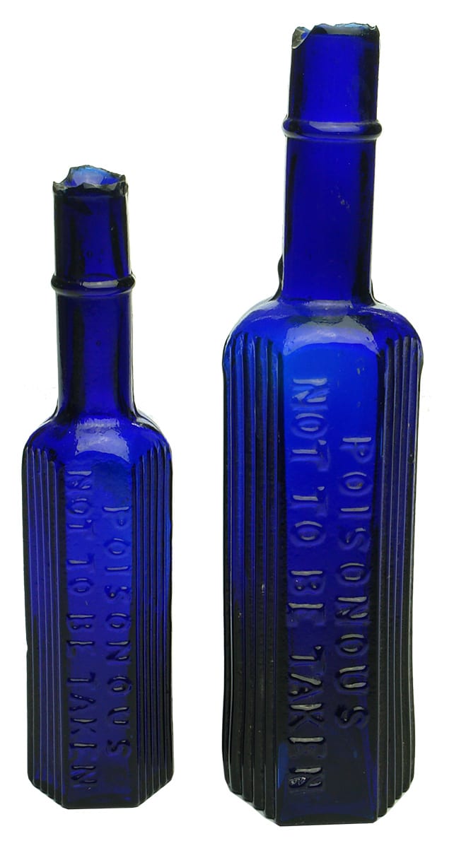 Antique Cobalt Blue Poison Bottles