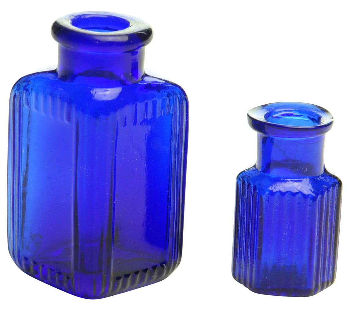 Antique Cobalt Blue Poison Bottles