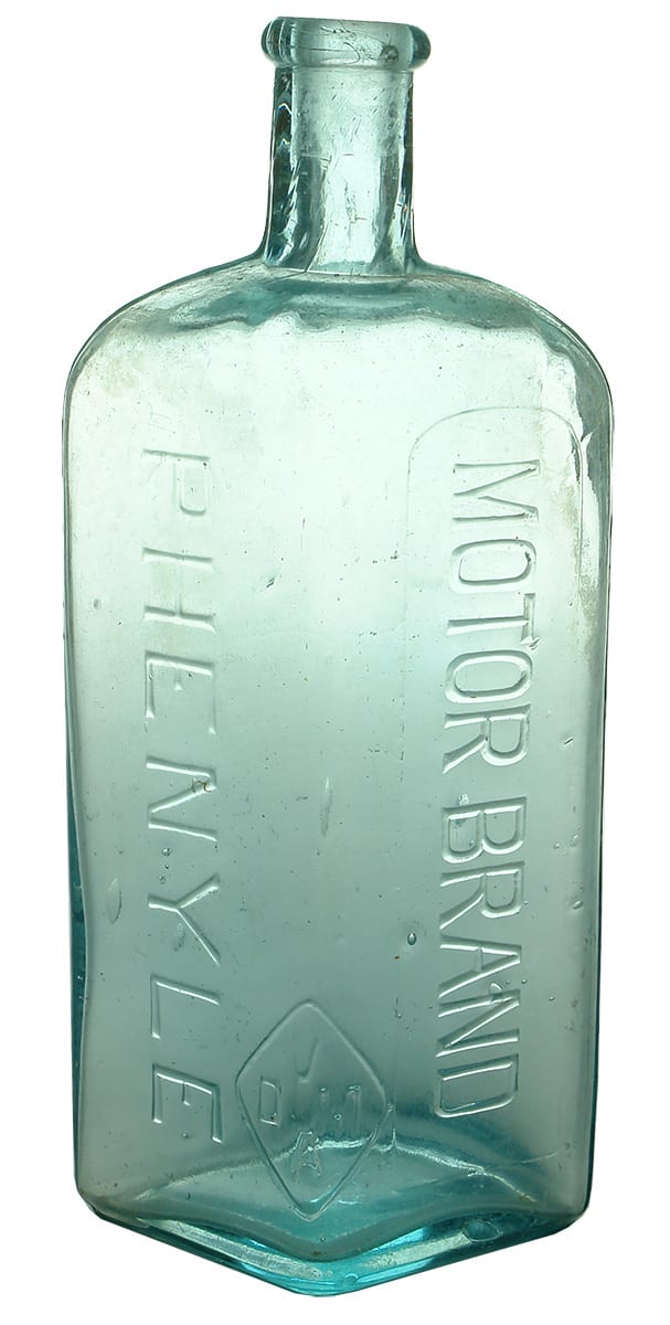 Motor Brand Phenyle Antique Poison Bottle