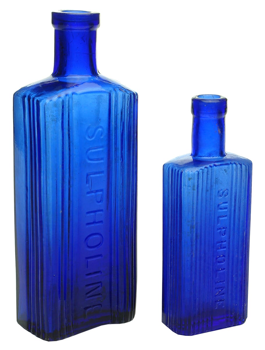 Antique Cobalt Blue Poison Bottles