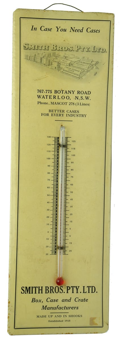 Smith Bros Waterloo Advertising Thermometer