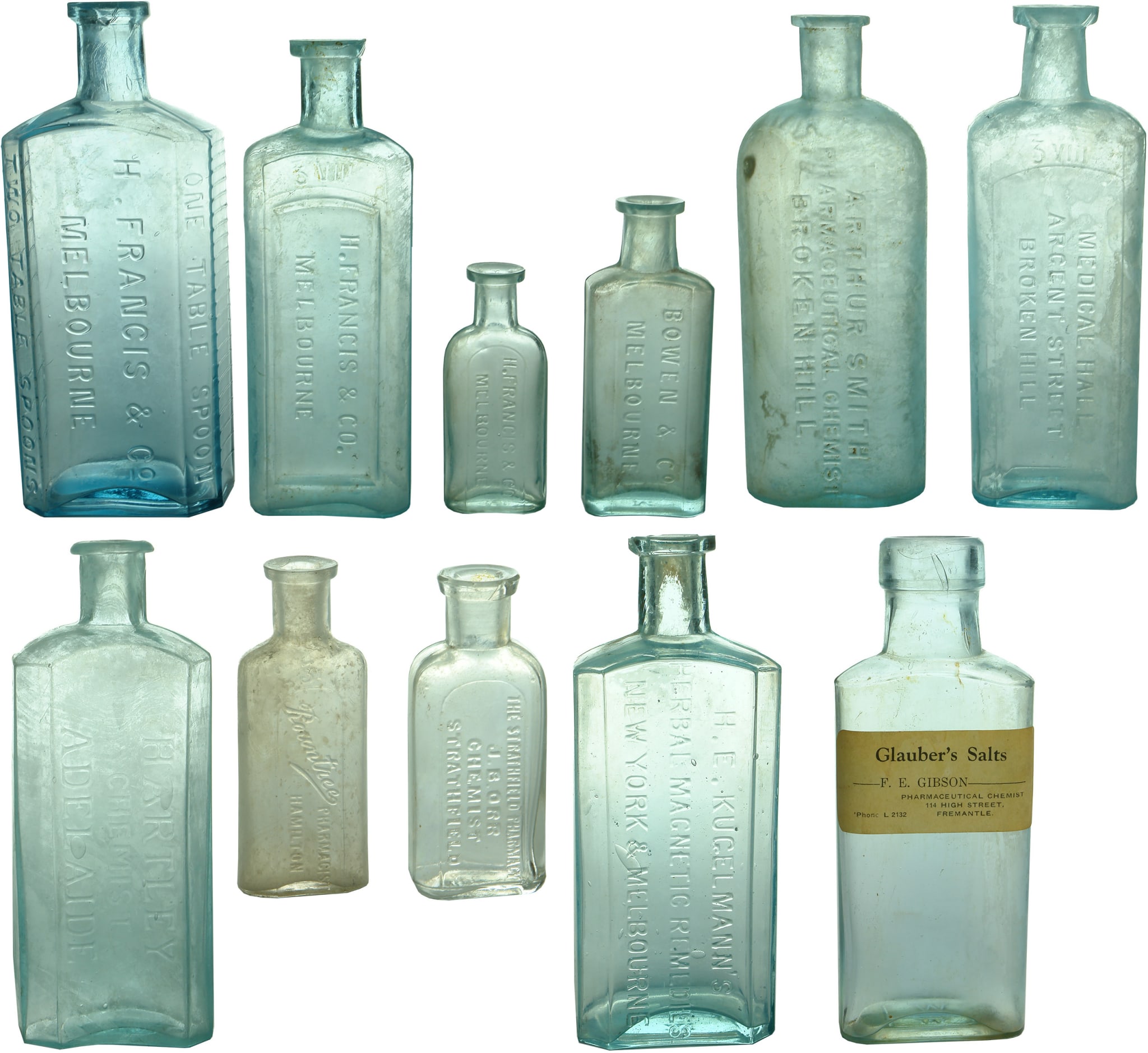 Antique Chemist Medicine Cure Bottles