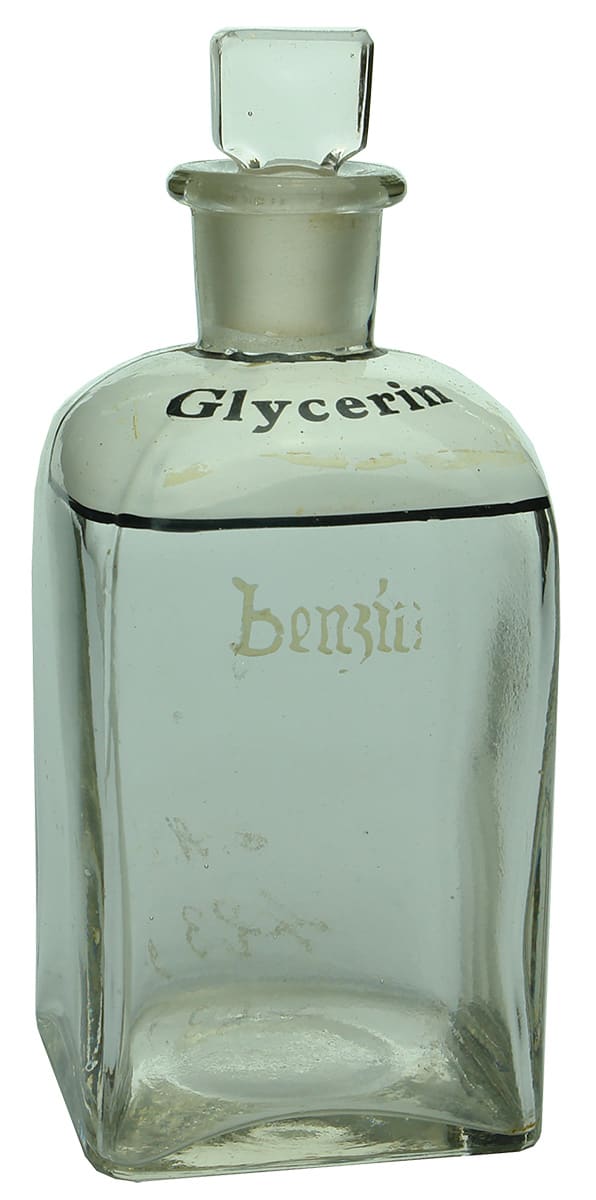 Glycerin Benzin Antique Glass Jar