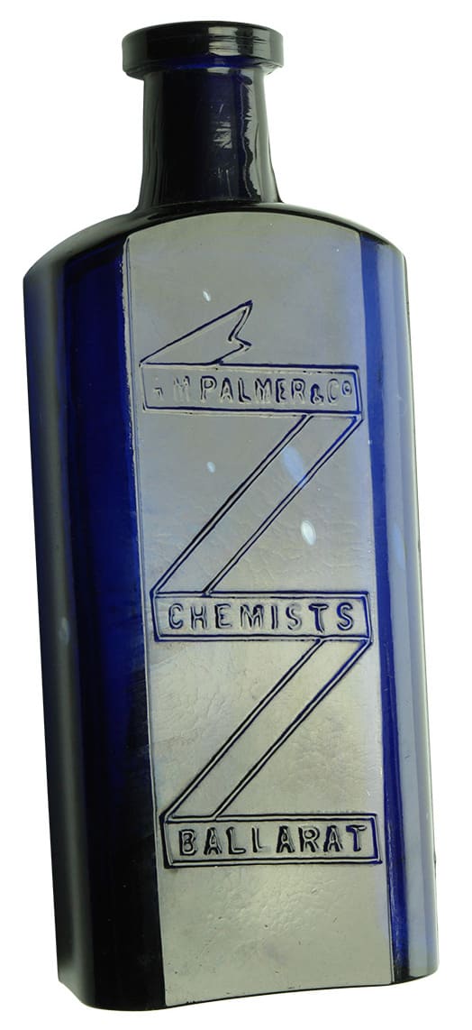 Palmer Chemists Ballarat Cobalt Blue Bottle