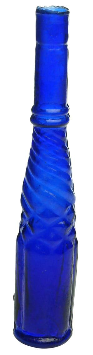 Cobalt Blue Glass Whirly Salad Oil Bottle