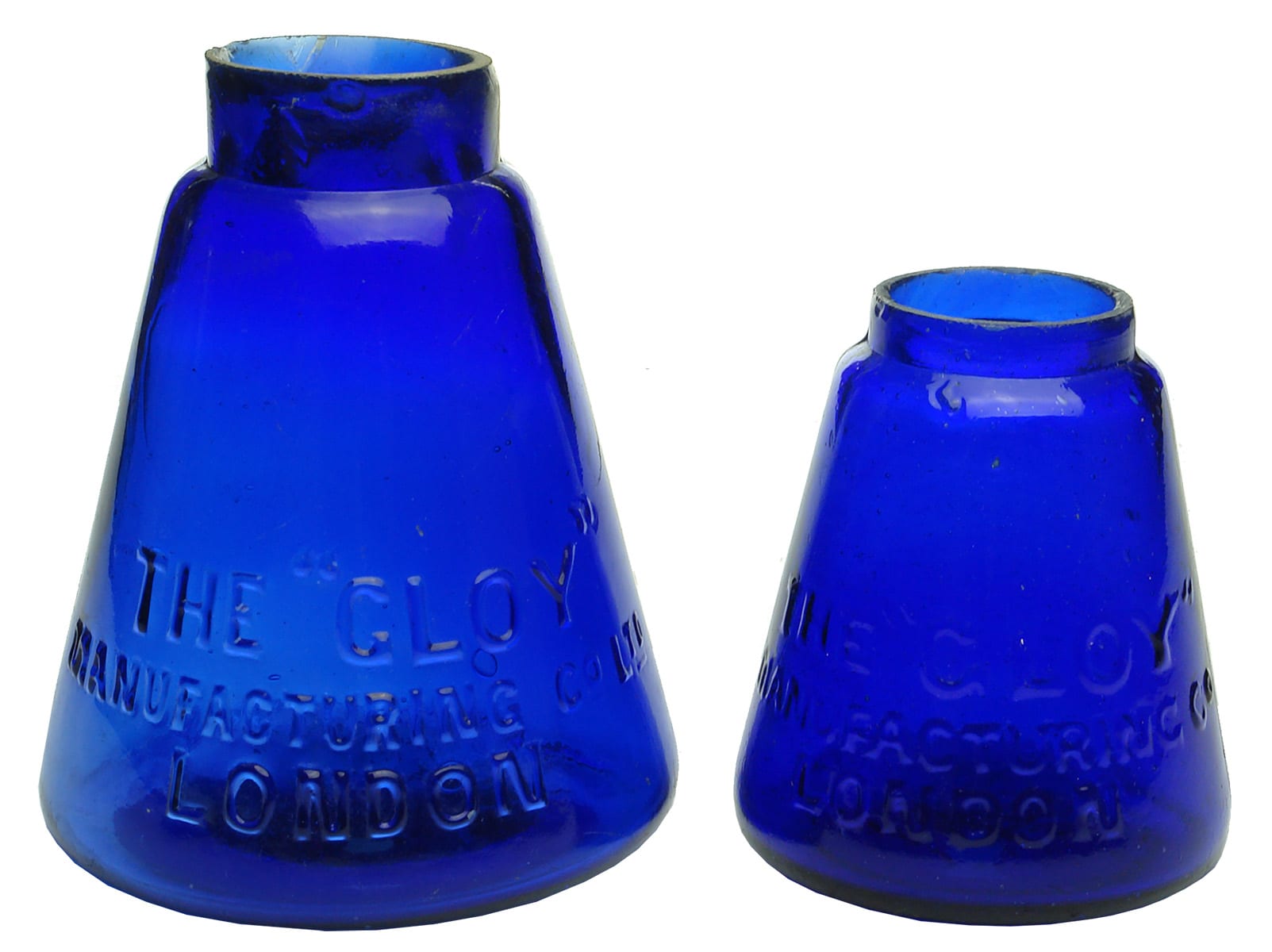 Gloy Clag Cobalt Blue Bottles