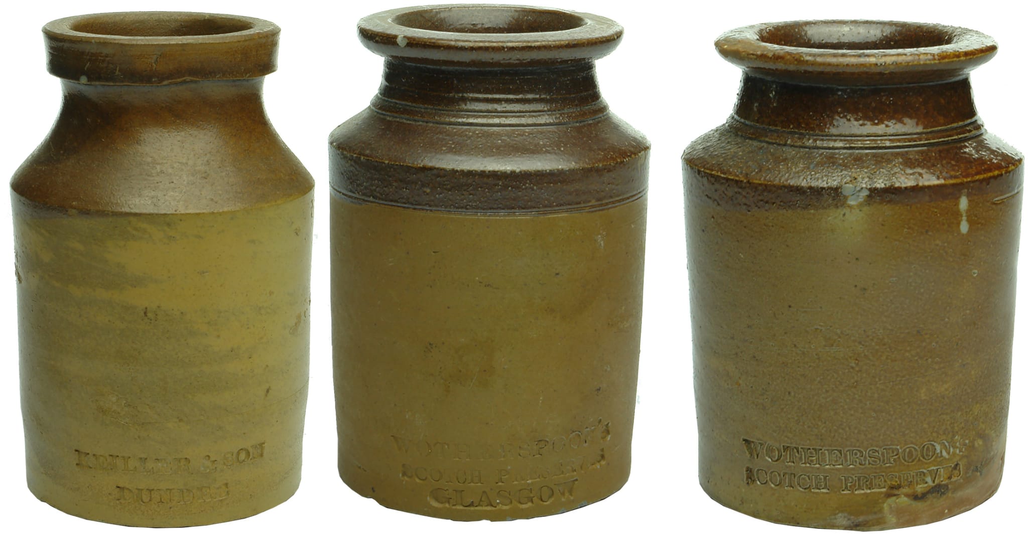 Antique Stoneware Jam Marmalade Jars