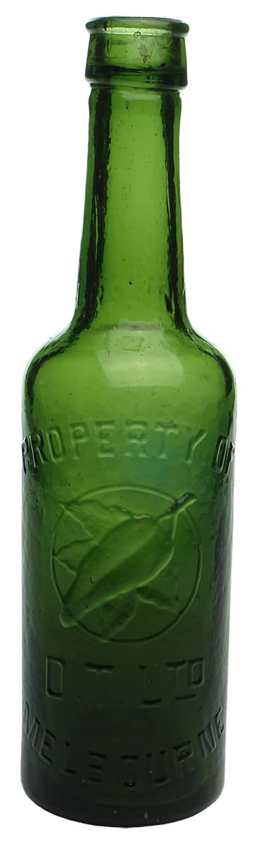 Property of OT Granny Sauce Green Glass Bottle