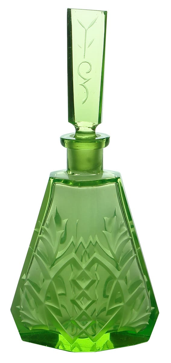 Vintage Uranium Glass Perfume Bottle