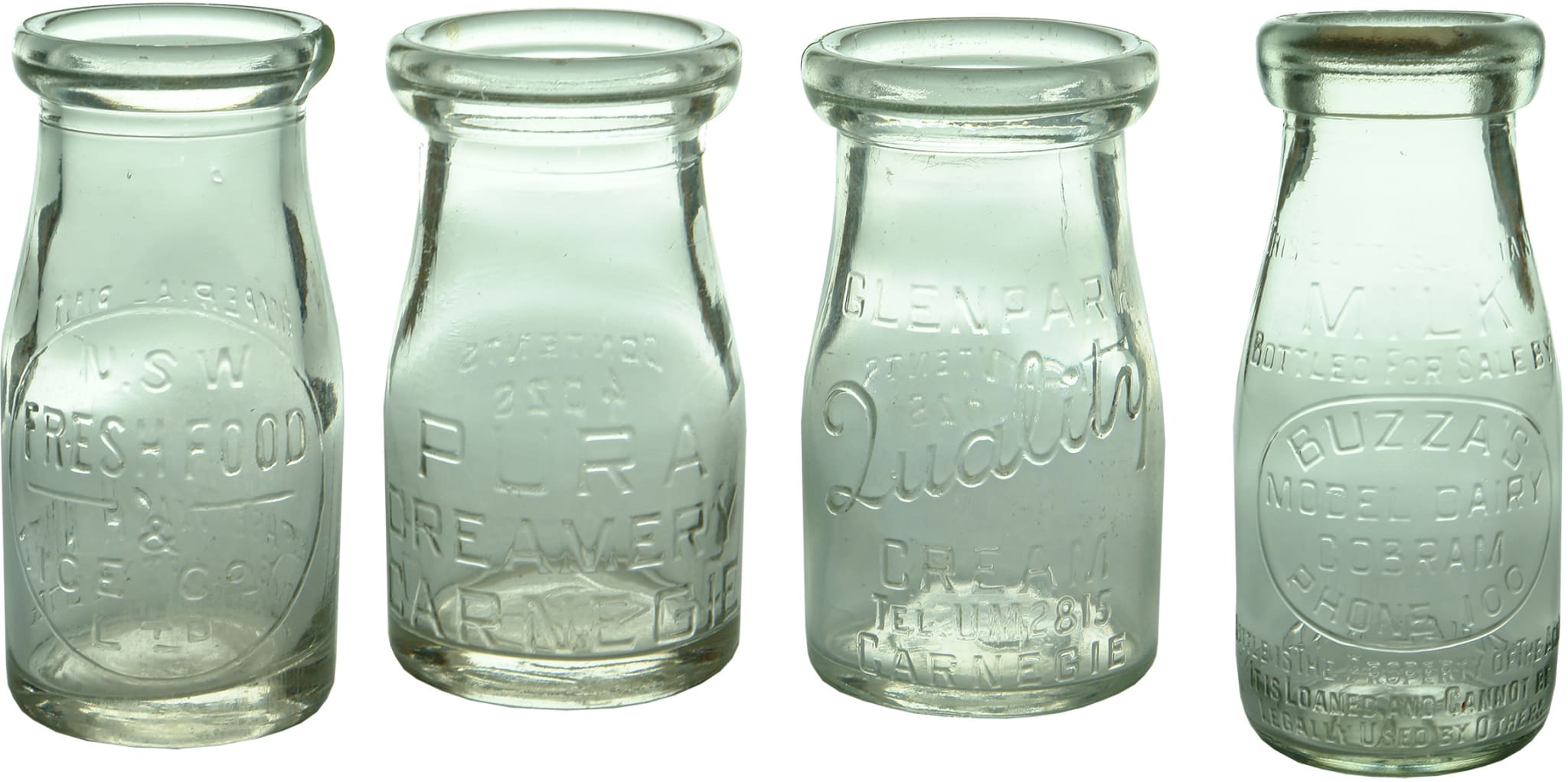 Vintage Milk Cream Bottles