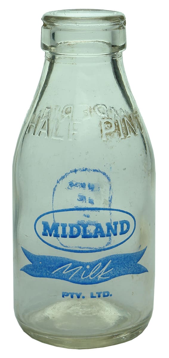 Midland Milk Vintage Ceramic Label Bottle