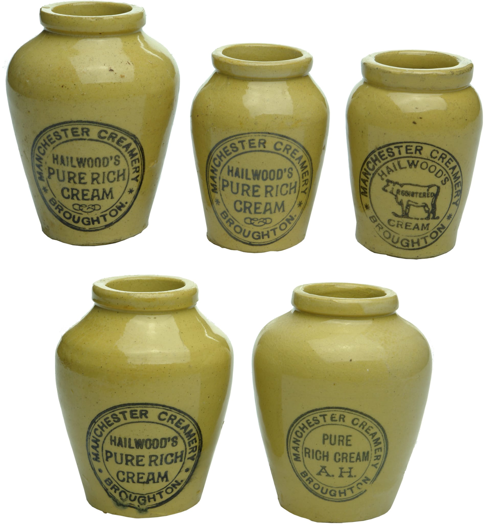 Vintage Stoneware Cream Jars