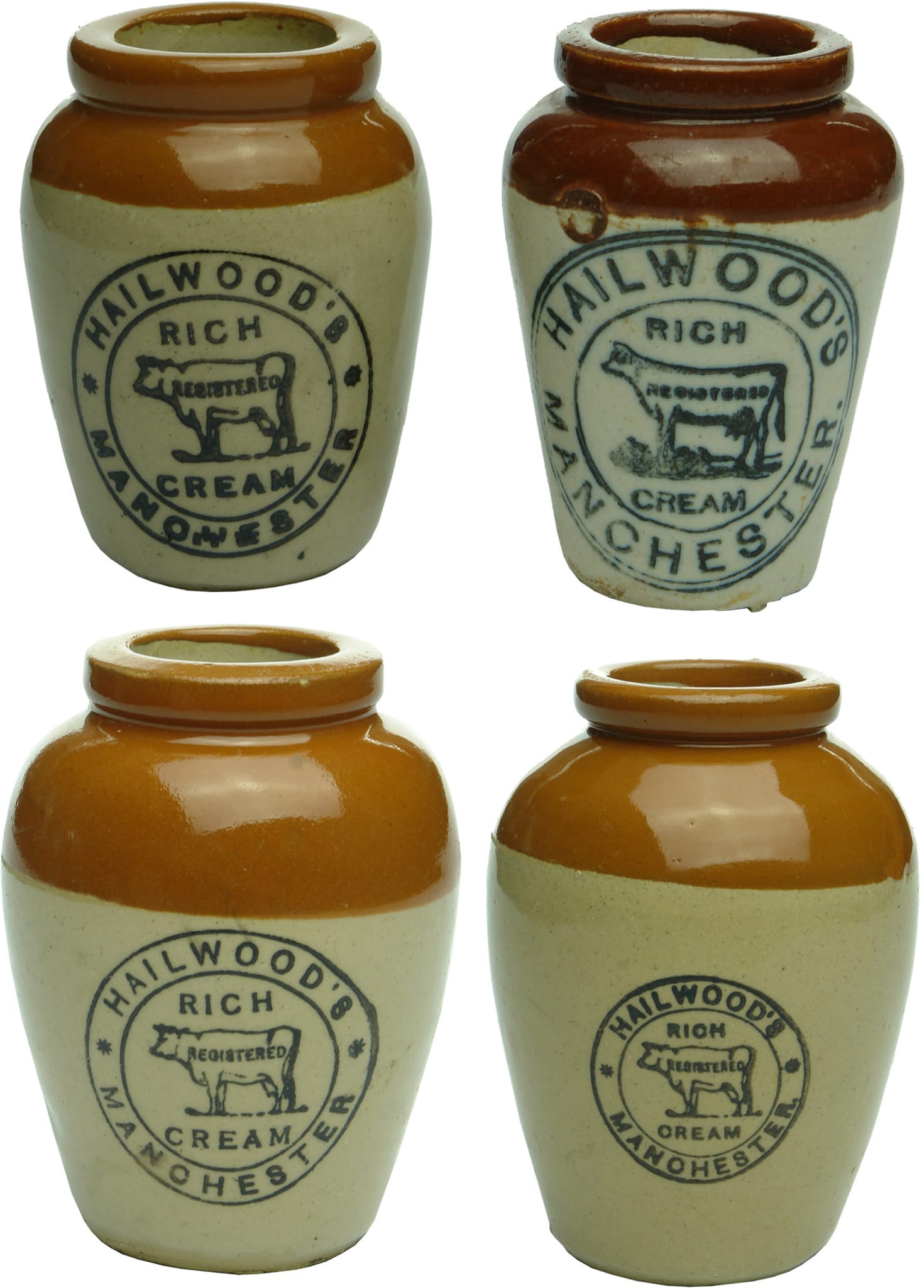 Vintage Stoneware Cream Jars