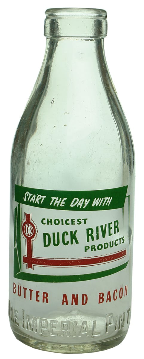 Duck River Products Advertising Ceramic Label Bottle