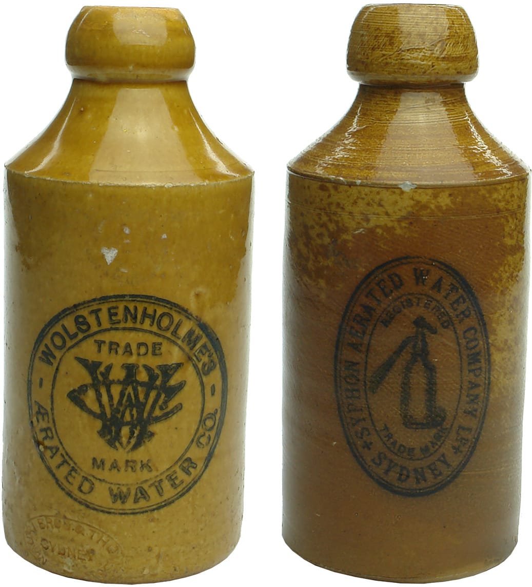 Antique Stoneware Ginger Beer Bottles