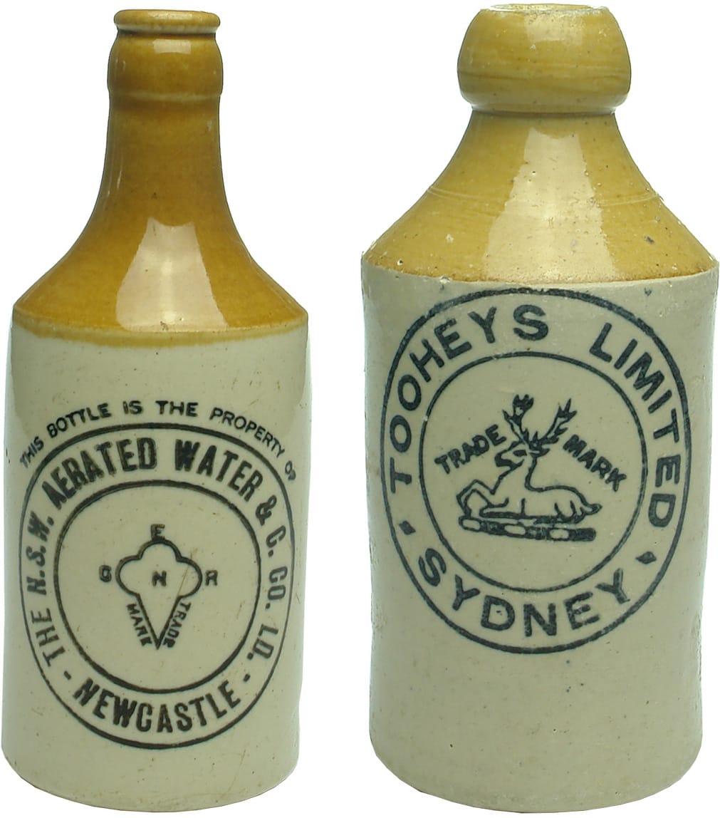 Antique Stoneware Ginger Beer Bottles