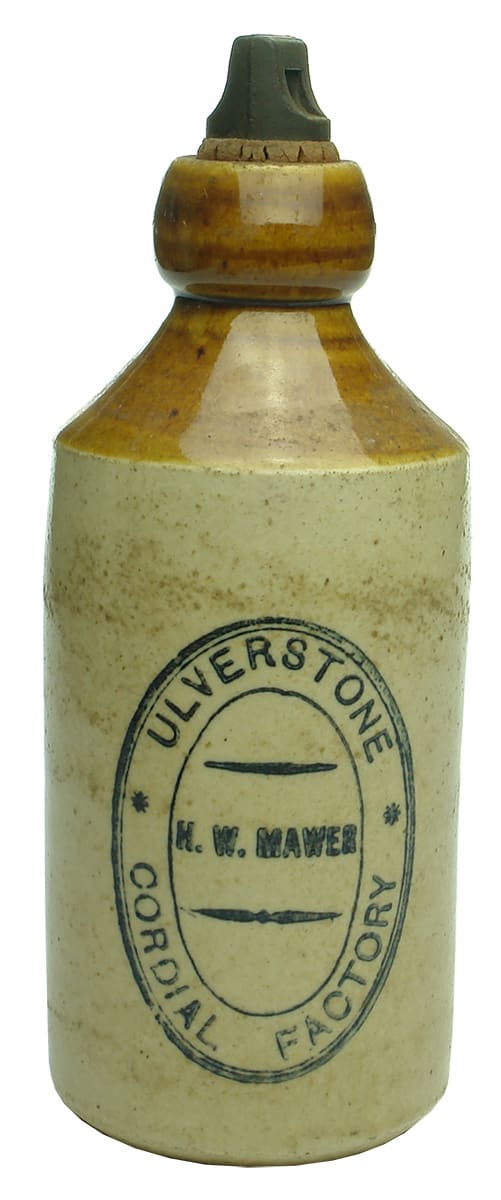 Ulverstone Mawer Stoneware Ginger Beer Bottle