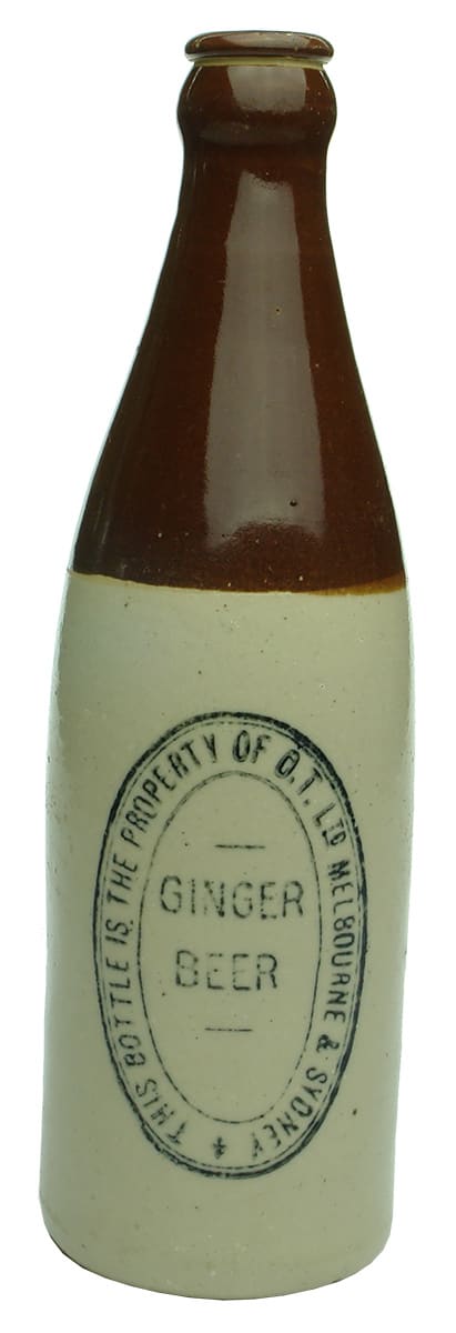 OT Melbourne Sydney Crown Seal Ginger Beer Bottle