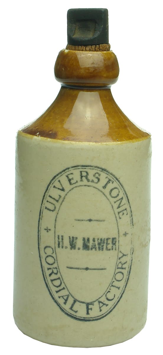 Ulverstone Mawer Stoneware Ginger Beer Bottle