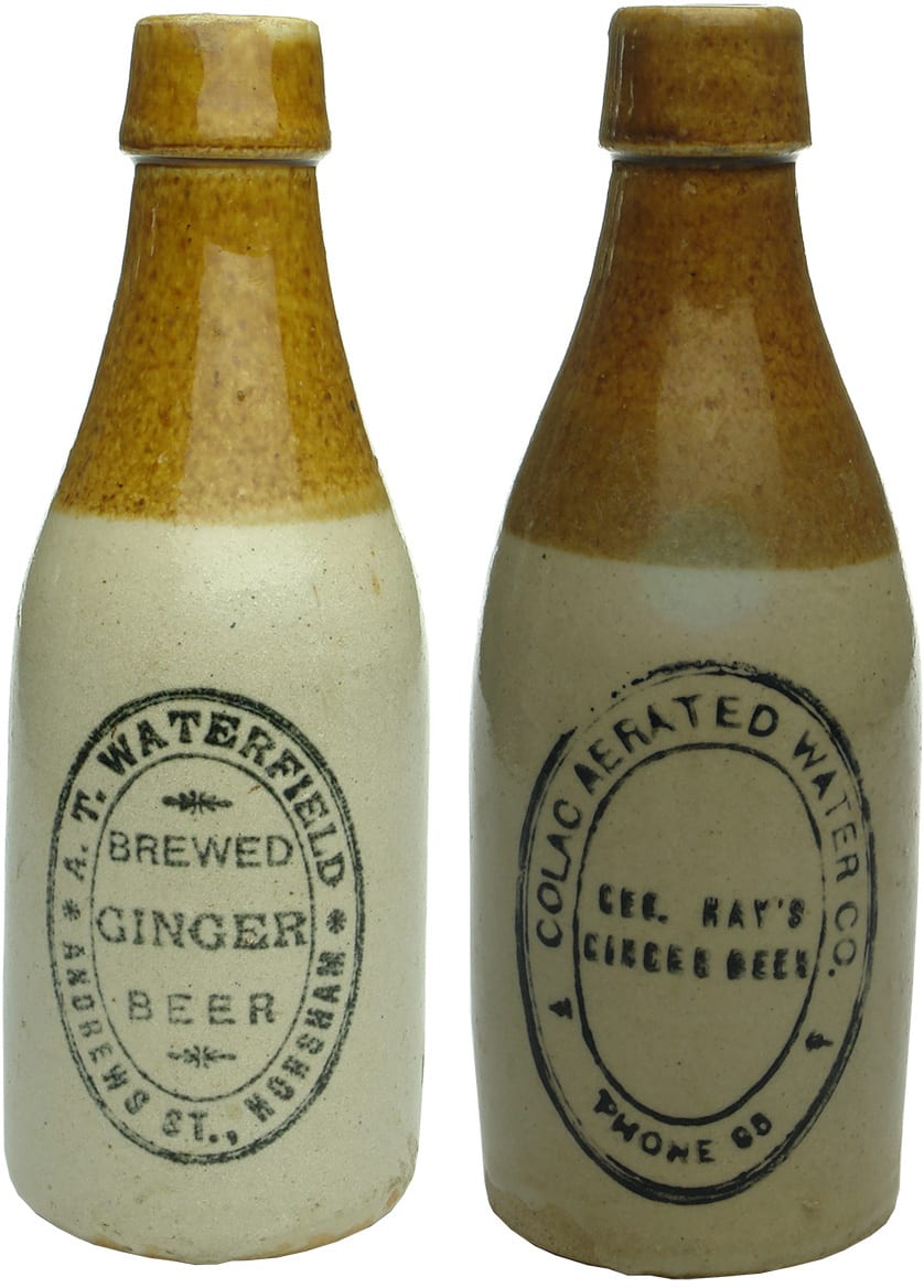 Antique Stoneware Ginger Beer Bottles