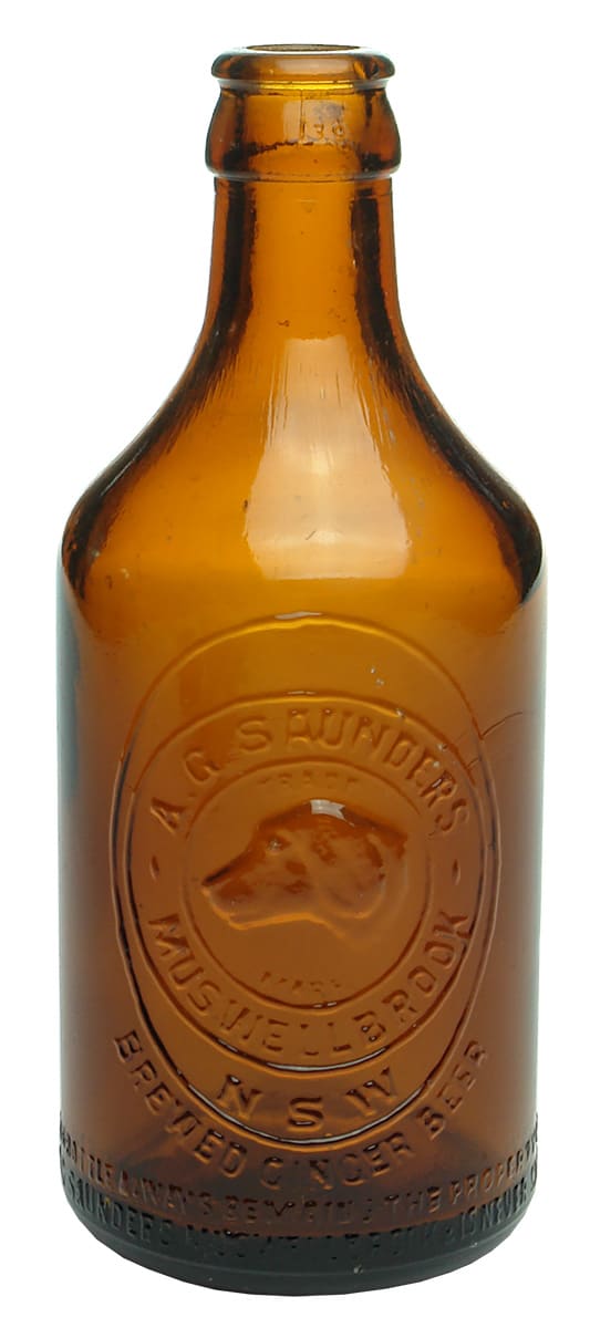 Saunders Muswellbrook Amber Glass Bottle