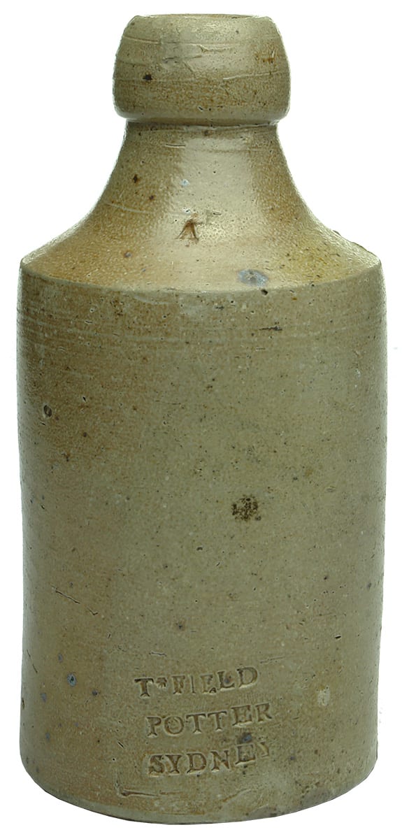 T Field Potter Sydney Impressed stoneware Ginger Beer Bottle