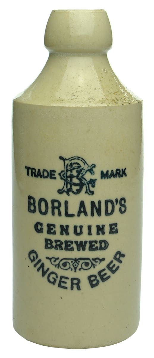 Borlands Genuine Brewed Ginger Beer Stone Bottle