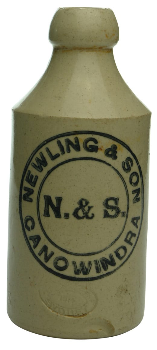 Newling Canowindra Antique Stoneware Ginger Beer Bottle