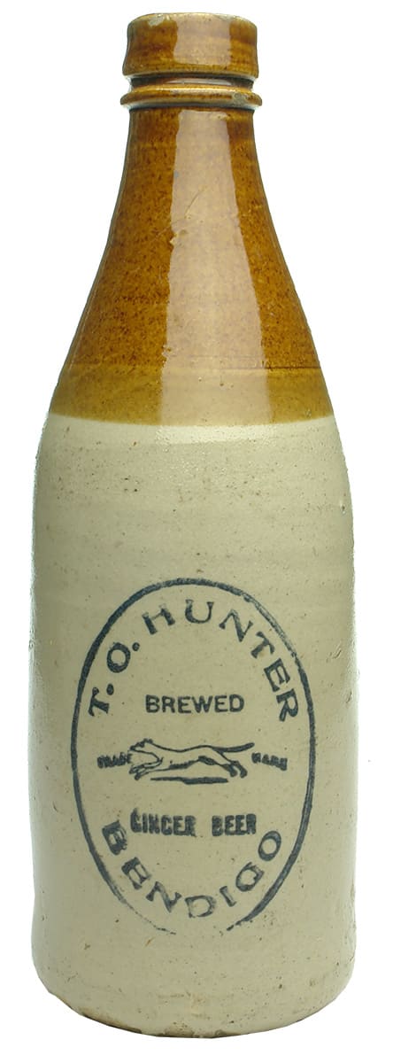 Hunter Bendigo Greyhound Stone Ginger Beer Bottle