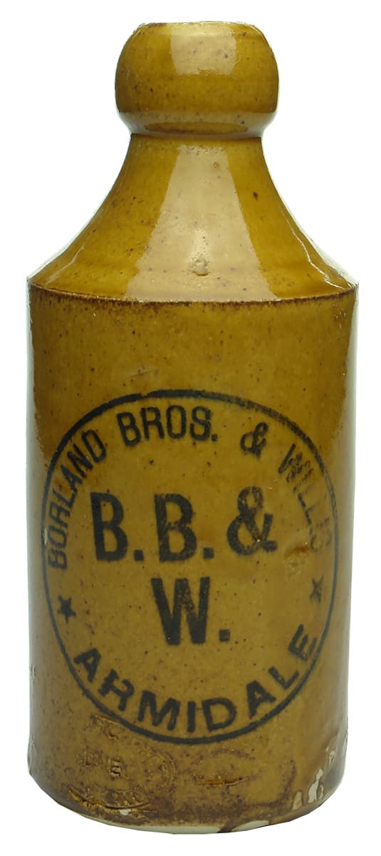 Borland Willis Armidale Stone Ginger Beer Bottle