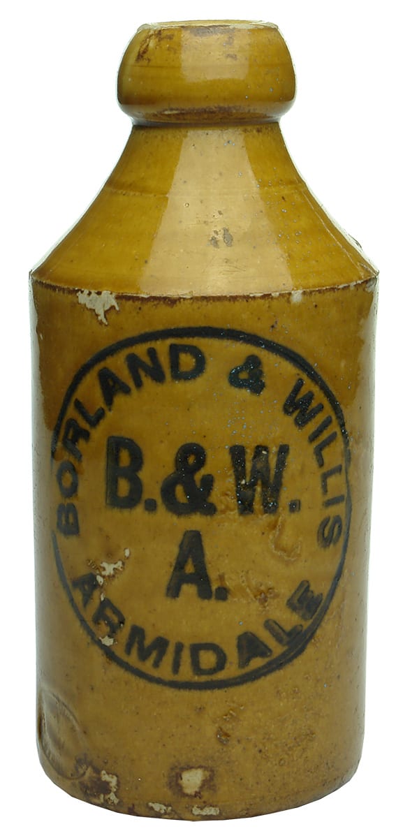 Borland Willis Armidale Stone Ginger Beer Bottle