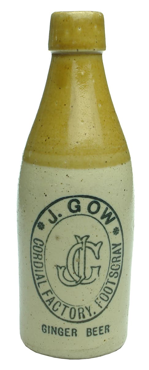 Gow Cordial Factory Footscray Ginger Beer Bottle