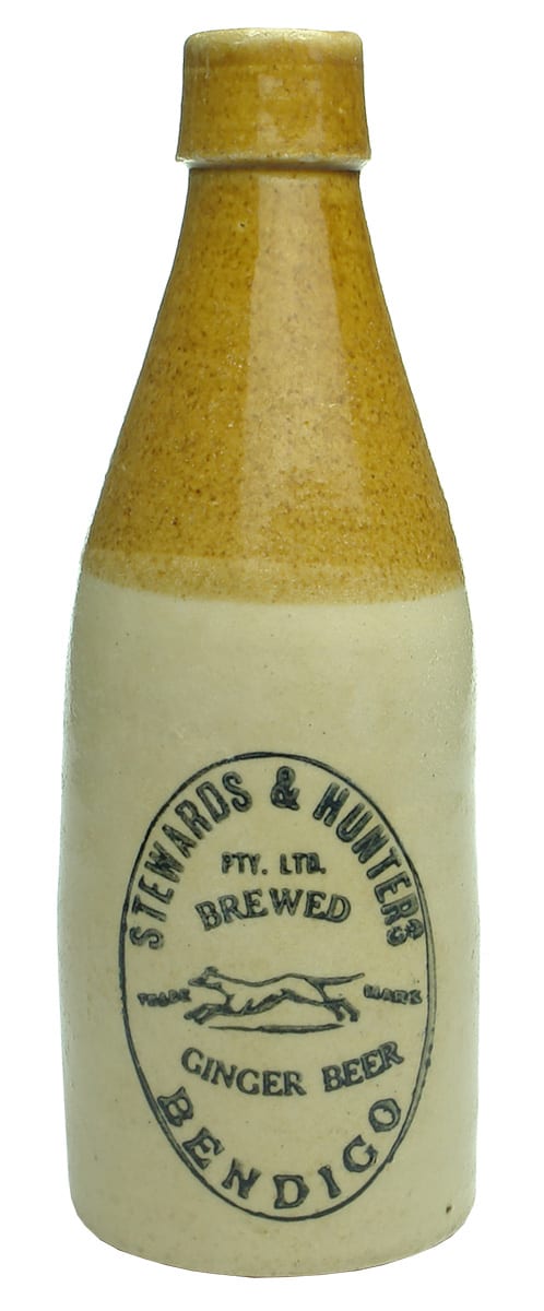 Stewards Hunters Bendigo Stone Ginger Beer Bottle