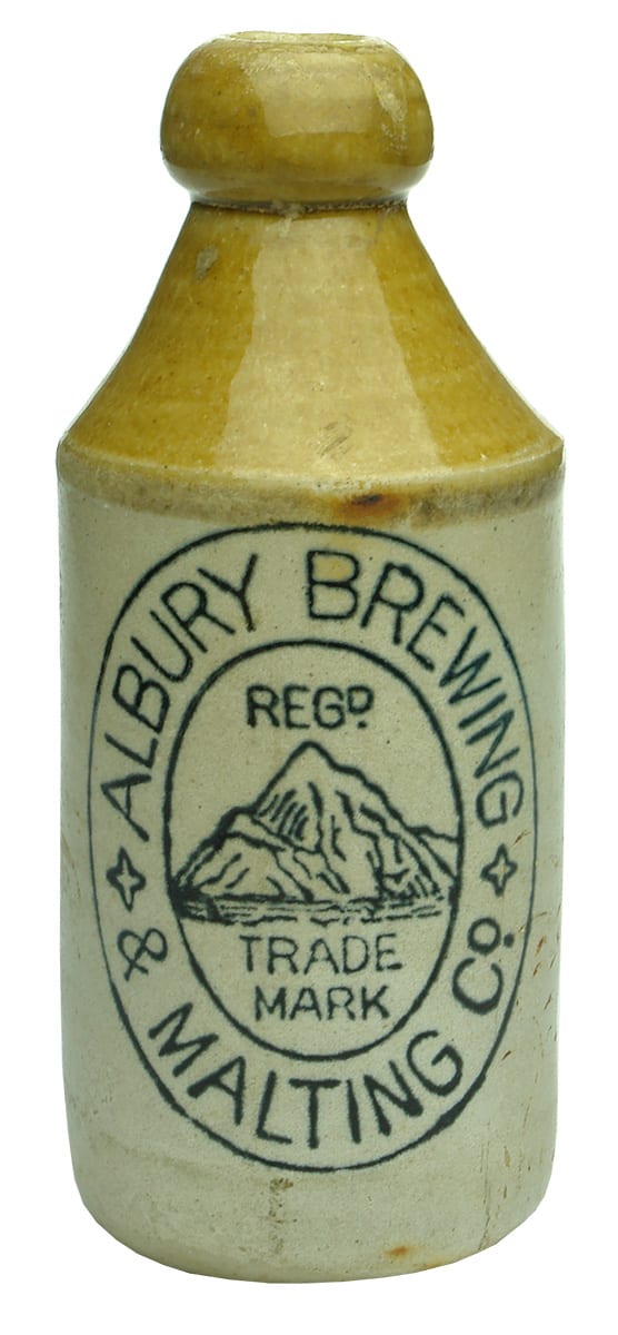 Albury Brewing Malting Stoneware Ginger Beer Bottle