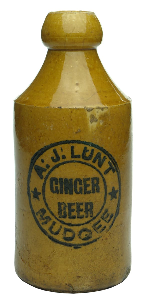 Lunt Ginger Beer Mudgee Stoneware Bottle