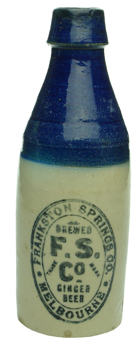 Frankston Springs Blue Top Ginger Beer Bottle